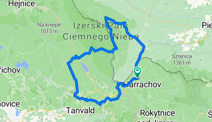 Trasa z 50.761122N, 15.280628E do 50.760503N, 15.281459E