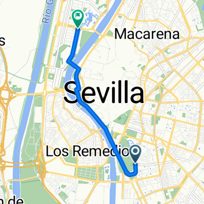 Plaza América, Seville to Calle Marie Curie, Seville