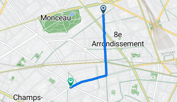 Boulevard de Courcelles, Paris à Rue la Boétie, Paris