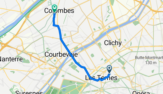 Avenue de Villiers, Paris à Rue Gabriel Péri, Colombes