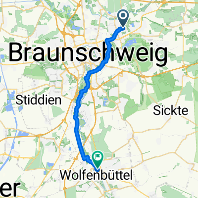 Volkmaroder Straße, Braunschweig nach Am Okerufer, Wolfenbüttel