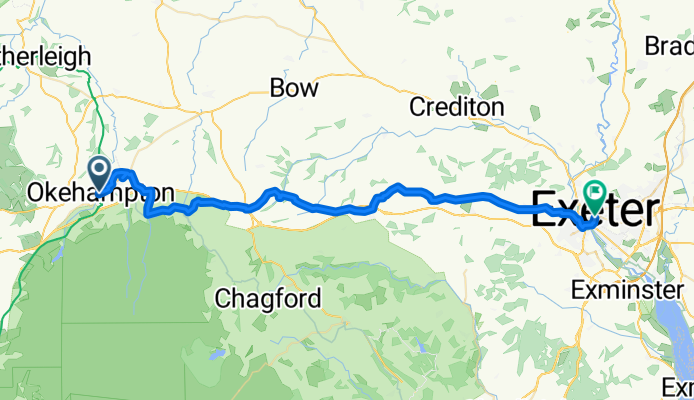 Fore Street, Okehampton to Paris Street, Exeter