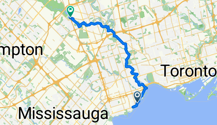 Lake Shore Boulevard West to Indian Line