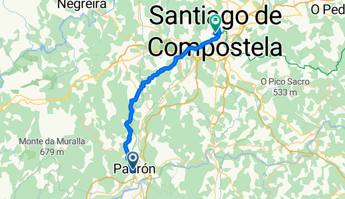 Von Padrón bis Santiago de Compostela