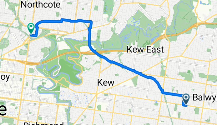 Whitehorse Rd, Balwyn to High St, Northcote