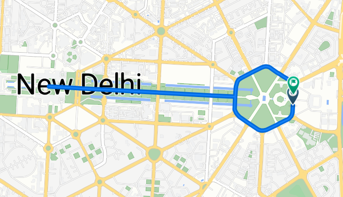 Route in New Delhi