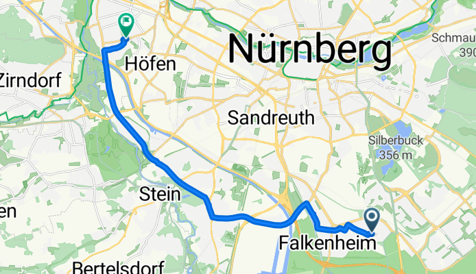 Leerstetter Straße, Nürnberg nach Fronmüllerstraße, Fürth
