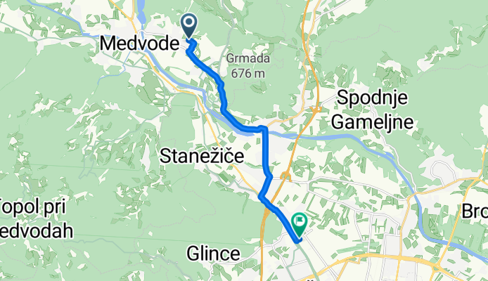 Zgornje Pirniče, Medvode to Ulica Jožeta Jame, Ljubljana