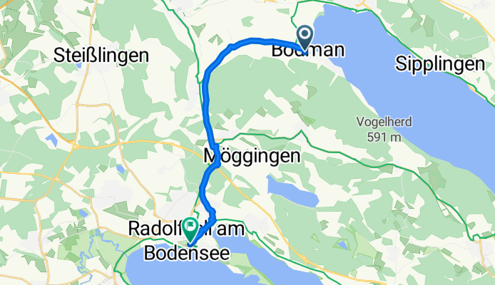 Im Weilergarten, Bodman-Ludwigshafen nach Scheffelstraße, Radolfzell am Bodensee