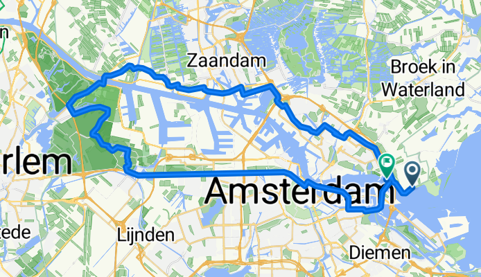 Route in Amsterdam