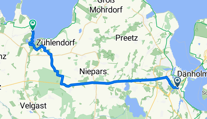 Greifswalder Chaussee, Stralsund nach Europäischer Fernwanderweg 9, Kenz-Küstrow