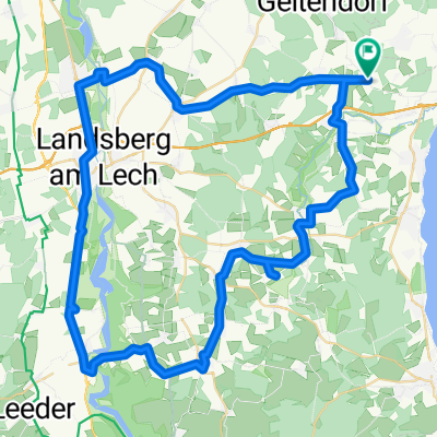 Pflaumdorf-Windach-Finning-Hofstetten-Thaining-Issing-Vilgertshofen-Stadl-Mundraching-Landsberg-Kaufering-Penzing-Pflaumdorf (keine ungeteerte Strecken)