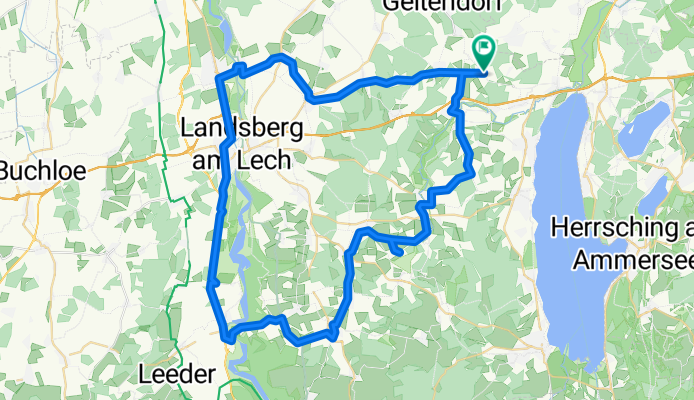 Pflaumdorf-Windach-Finning-Hofstetten-Thaining-Issing-Vilgertshofen-Stadl-Mundraching-Landsberg-Kaufering-Penzing-Pflaumdorf (keine ungeteerte Strecken)