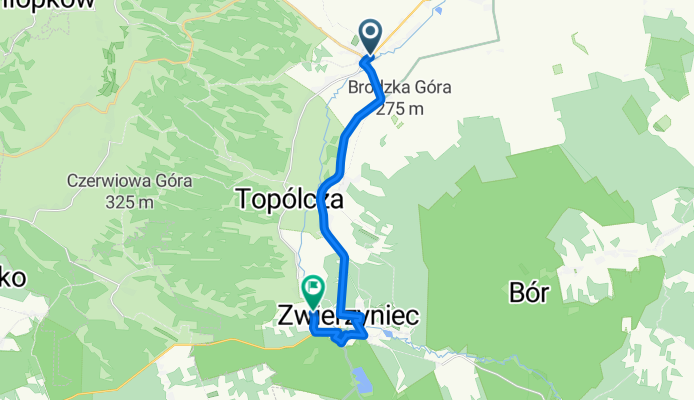 Zamojska, Szczebrzeszyn do Folwarczna, Zwierzyniec