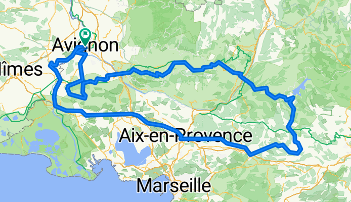 Avignon - Saint-Martin-de-Crau + Saint-Martin-de-Crau - Aix-en-Provence + Aix-en-Provence - Le Val + Le Val - Gréoux-les-Bains + Gréoux-les-Bains - Reillanne +