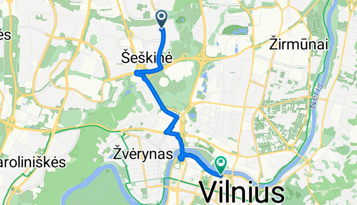 Gelvonų g., Vilnius до A. Vienuolio g., Vilnius