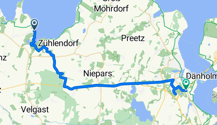 Europäischer Fernwanderweg 9, Kenz-Küstrow nach Greifswalder Chaussee, Stralsund