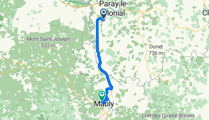 Route de la Brosse, Saint-Yan to Route Bois Clair, Mably