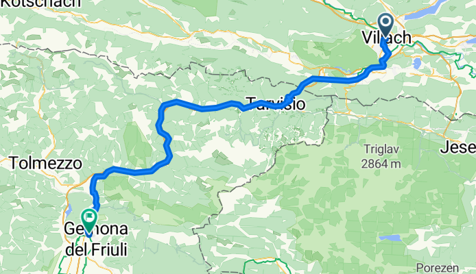 Von Villach bis Gemona del Friuli