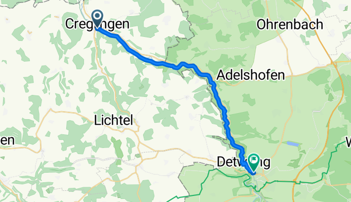 From Creglingen to Rothenburg ob der Tauber