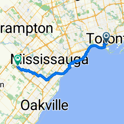 Wellington St W, Toronto to Dillingwood Dr, Mississauga