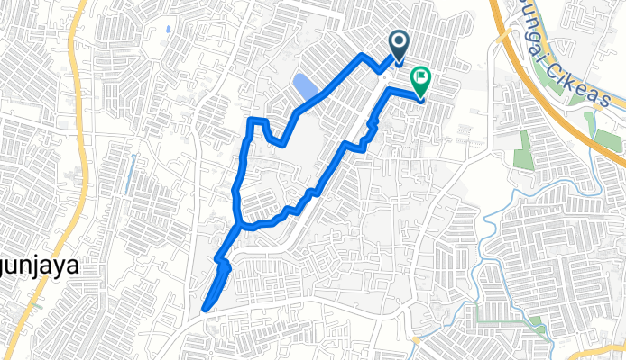 Jalan Griya Asri E. to Jalan Nusantara Raya 35A