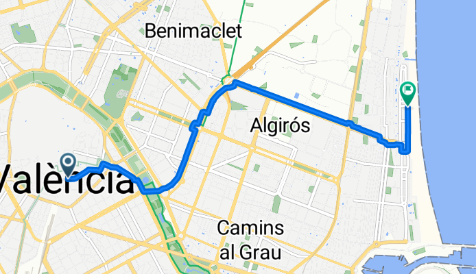 Carrer de la Barcelonina, València a Carrer de Pavia, València