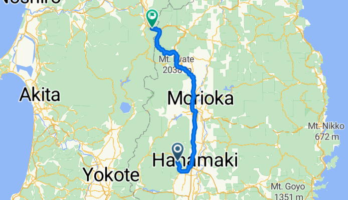 Kutashizawa Nakano, Hanamaki to Hachimantai Yuzeyunomukai, Kazuno