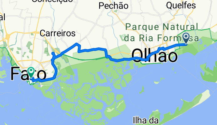 Quelfes, Olhão nach Rua da Misericórdia, Faro