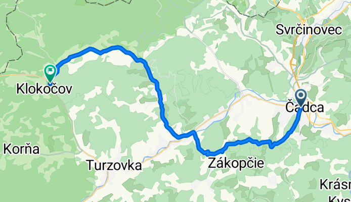 Čadca- Zákopčie- Staškov- Jelitov- Klin- Klokočov