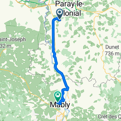 Route de la Brosse, Saint-Yan to Route Bois Clair, Mably