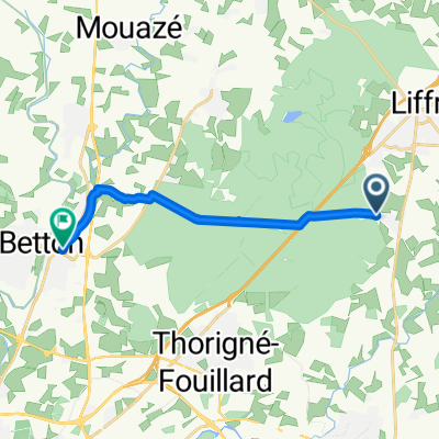 Allée de la Baillée de la Source, Liffré à Rue de Rennes, Betton