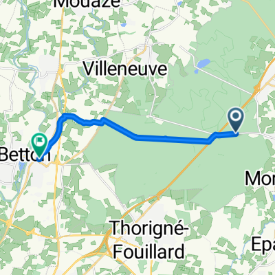 Rue de Mi-Forêt, Liffré à Rue de Rennes, Betton