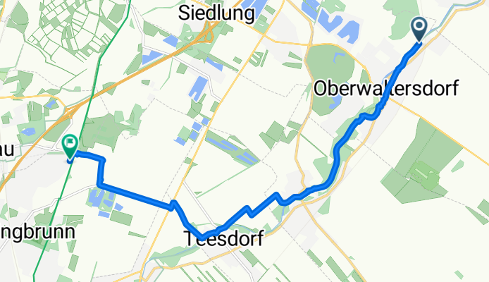 Teichweg, Oberwaltersdorf nach Ahorngasse, Kottingbrunn