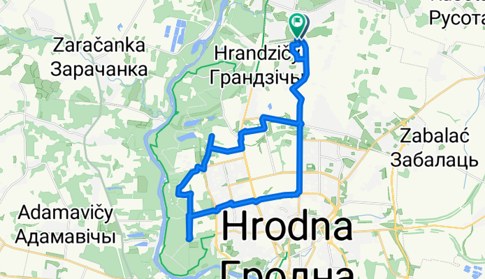 Колхозная улица, Гродно до Колхозная улица, Гродно