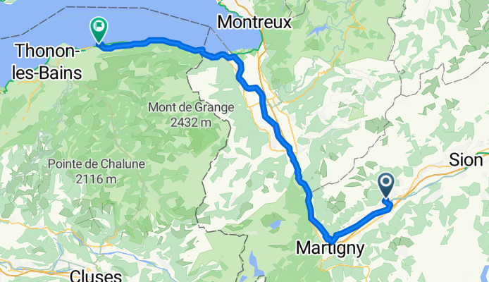 Route des Chiles, Saillon nach Avenue de la Gare, Évian-les-Bains