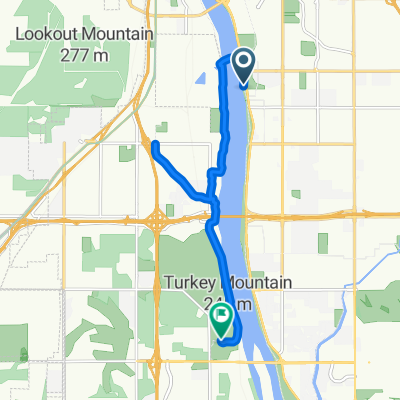 Riverside Dr, Tulsa to Riverparks West Bank Trail, Tulsa