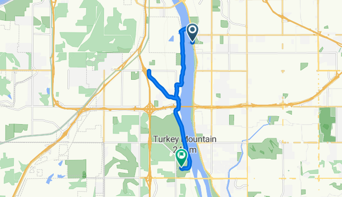Riverside Dr, Tulsa to Riverparks West Bank Trail, Tulsa