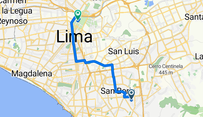 Departamento de Lima a Avenida Emancipación, Lima