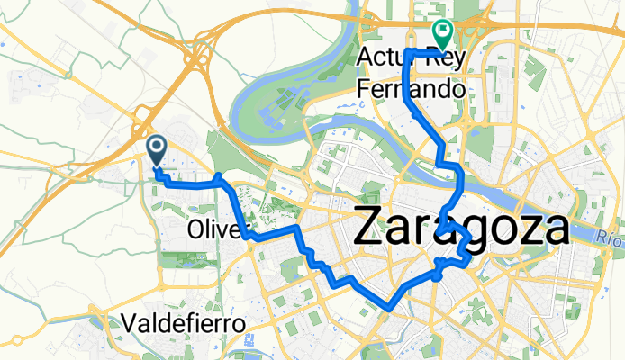 Ruta a Calle Cineasta Adolfo Aznar, Zaragoza