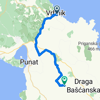 Frankopanska ulica, Vrbnik nach Batomalj