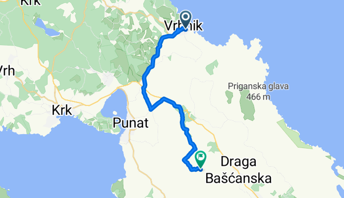 Frankopanska ulica, Vrbnik nach Batomalj