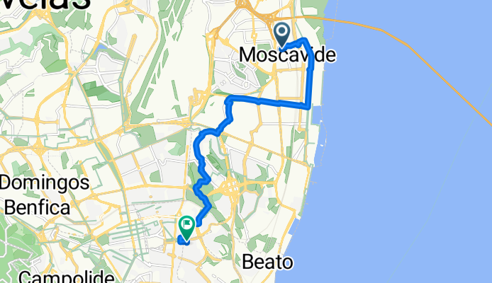 De Rua Bento de Jesus Caraça a Rua Actor Joaquim de Almeida