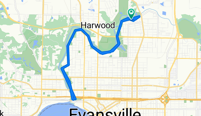 N Heidelbach Ave, Evansville to N Heidelbach Ave, Evansville