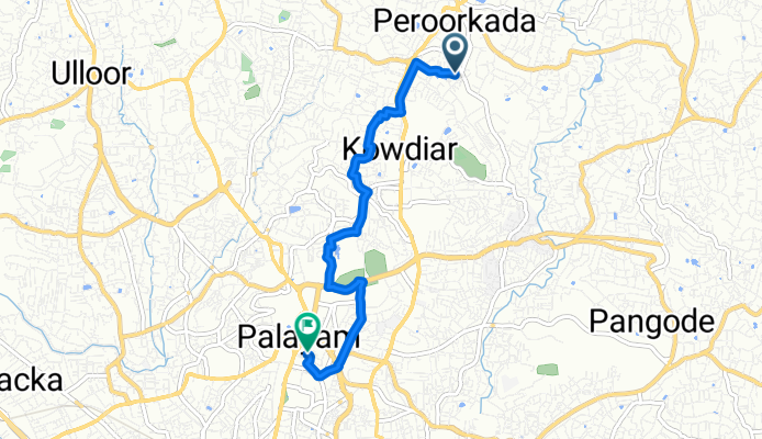 Route to University College of Thiruvanathapuram