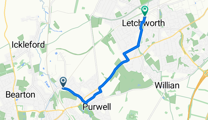 Wilbury Way, Hitchin to Station Parade, Letchworth Garden City