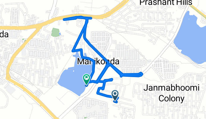 Muppas Panchavati Colony to Lanco Hills Residential Towers Road