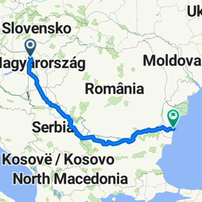 Route from Budapest