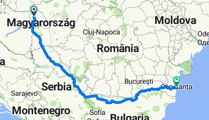 Route from Budapest