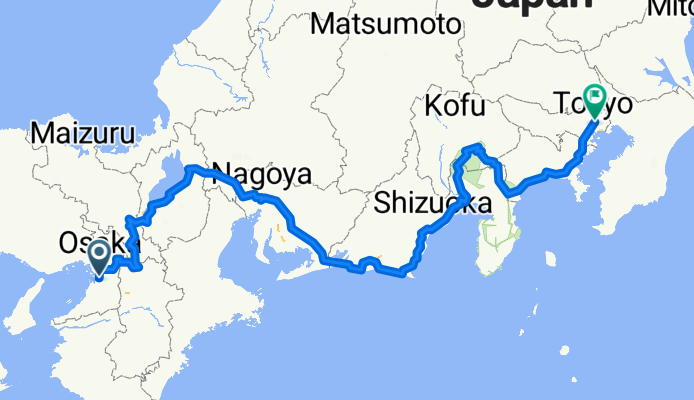 From Osaka to Tokyo